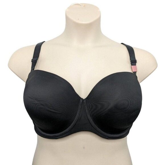 Lane Bryant Cacique Bra Multi Way Strapless Lightweight 38H Black w/ Straps - Picture 1 of 8